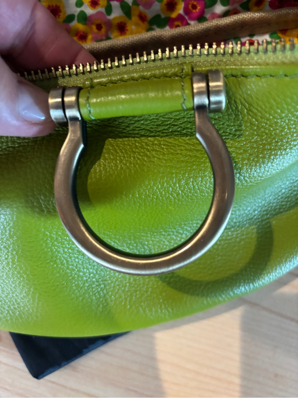 Green Leather Mini Crossbody Belt Bag By Sapahn — image 6 of 8